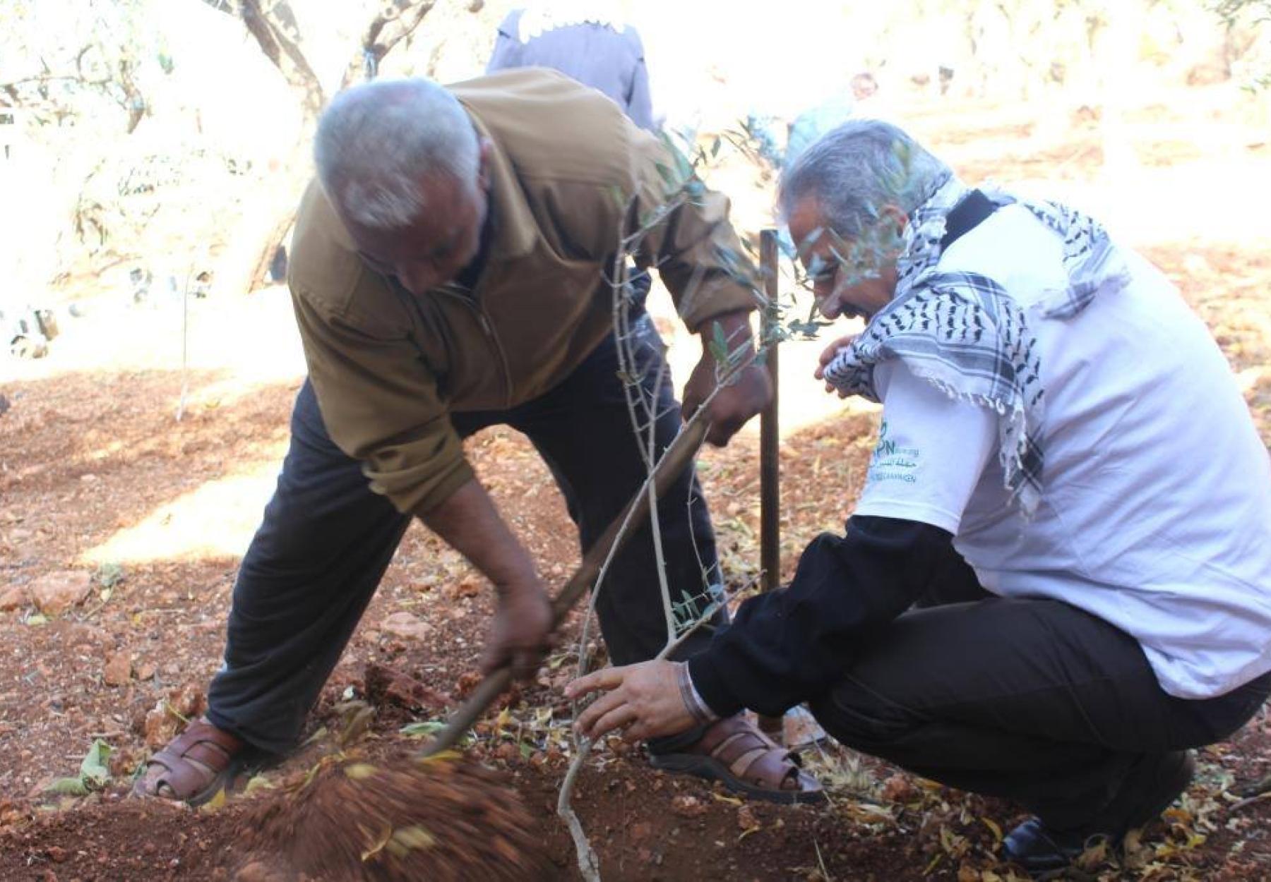 مشروع إحياء الأرض يكمل مسيرته في دعم صمود المزارعين ويزرع بالقرب من مستوطنة بيت إيل