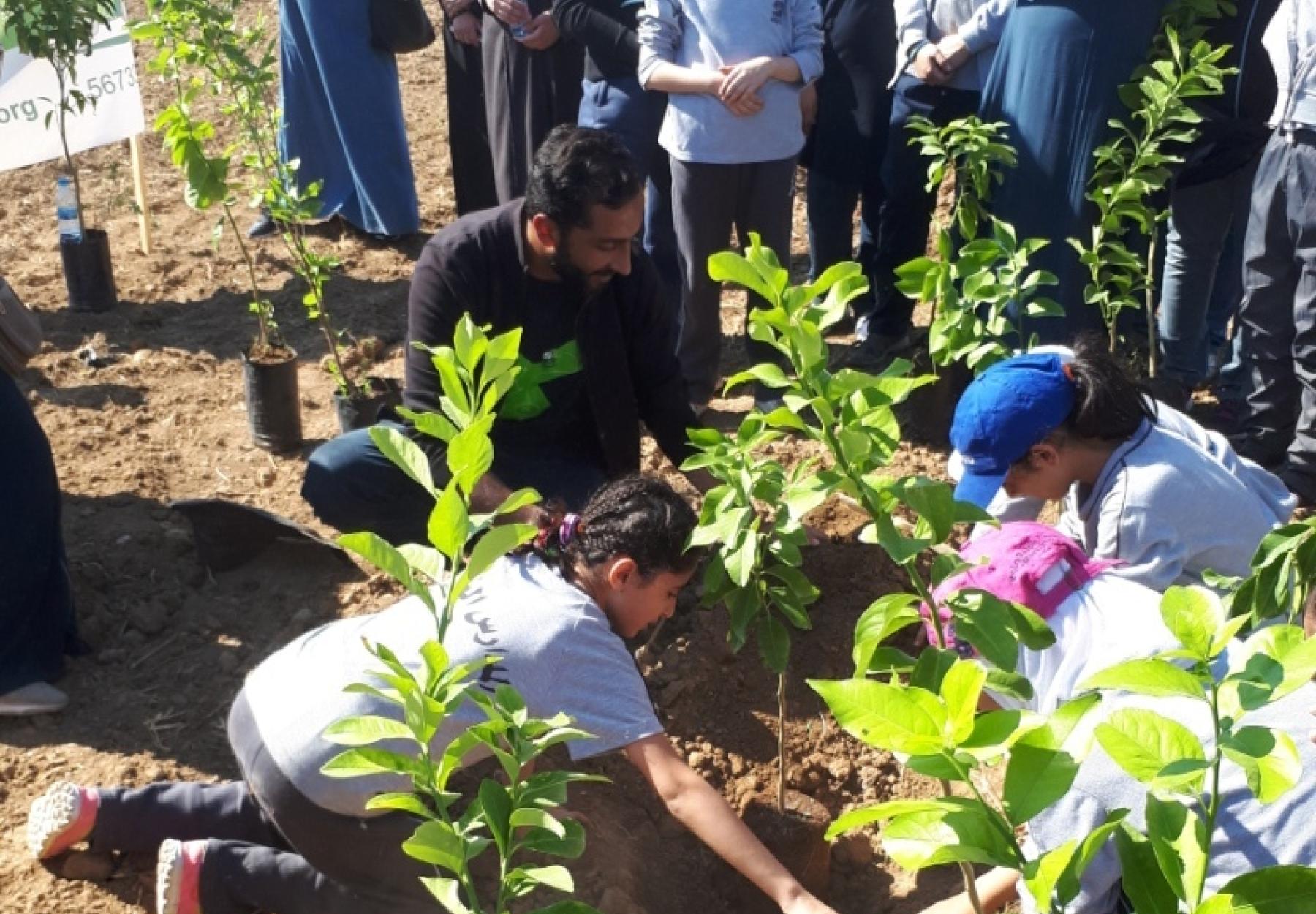 القافلة الخضراء تفتخر بشراكتها مع البنوك الأردنية وتزرع معهم 1,320 شجرة دعماً للسيادة على الغذاء في الأغوار الاردنية